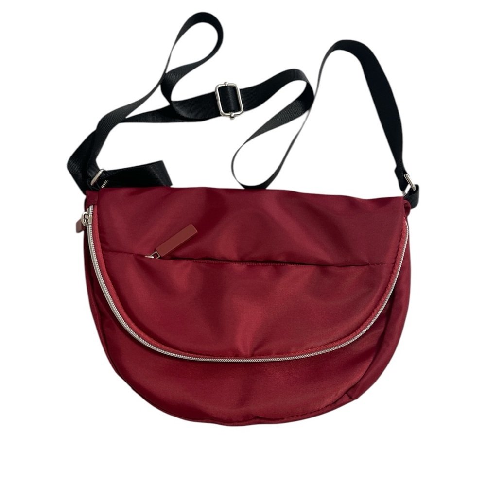 Elegant Red Multi Storage Shoulder/Crossbody Bag